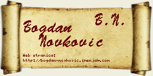 Bogdan Novković vizit kartica